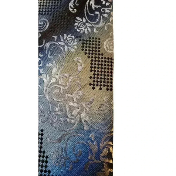 Stacy‎ Adams Signature Gold Luxury Hand Made 100% Microfiber Men's Neck Tie Blue - Picture 3 of 13